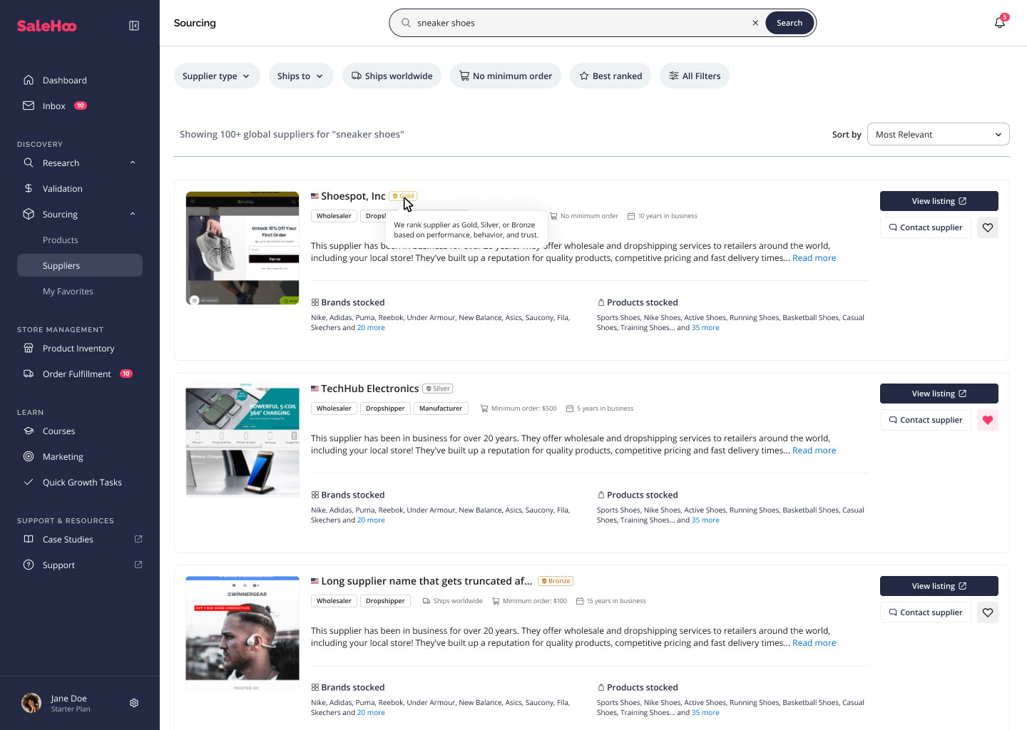 SaleHoo Suppliers SaleHoo Suppliers